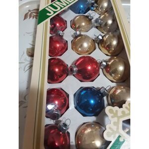 Jumbo Pyramid Blown Glass Christmas Ornament Balls Mixed Colors Vintage